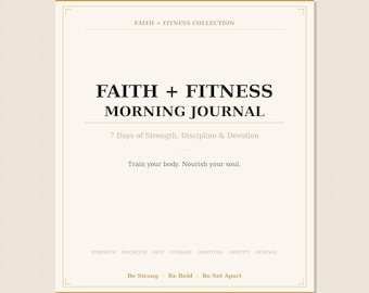 7-Day Faith + Fitness Morning Journal | Christian Devotional Printable | Scripture Prayer Planner PDF