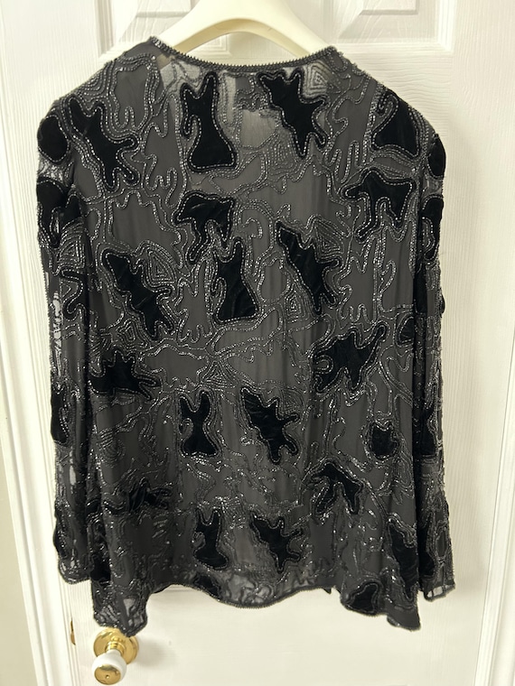 Formal beaded draped jacket - image 5