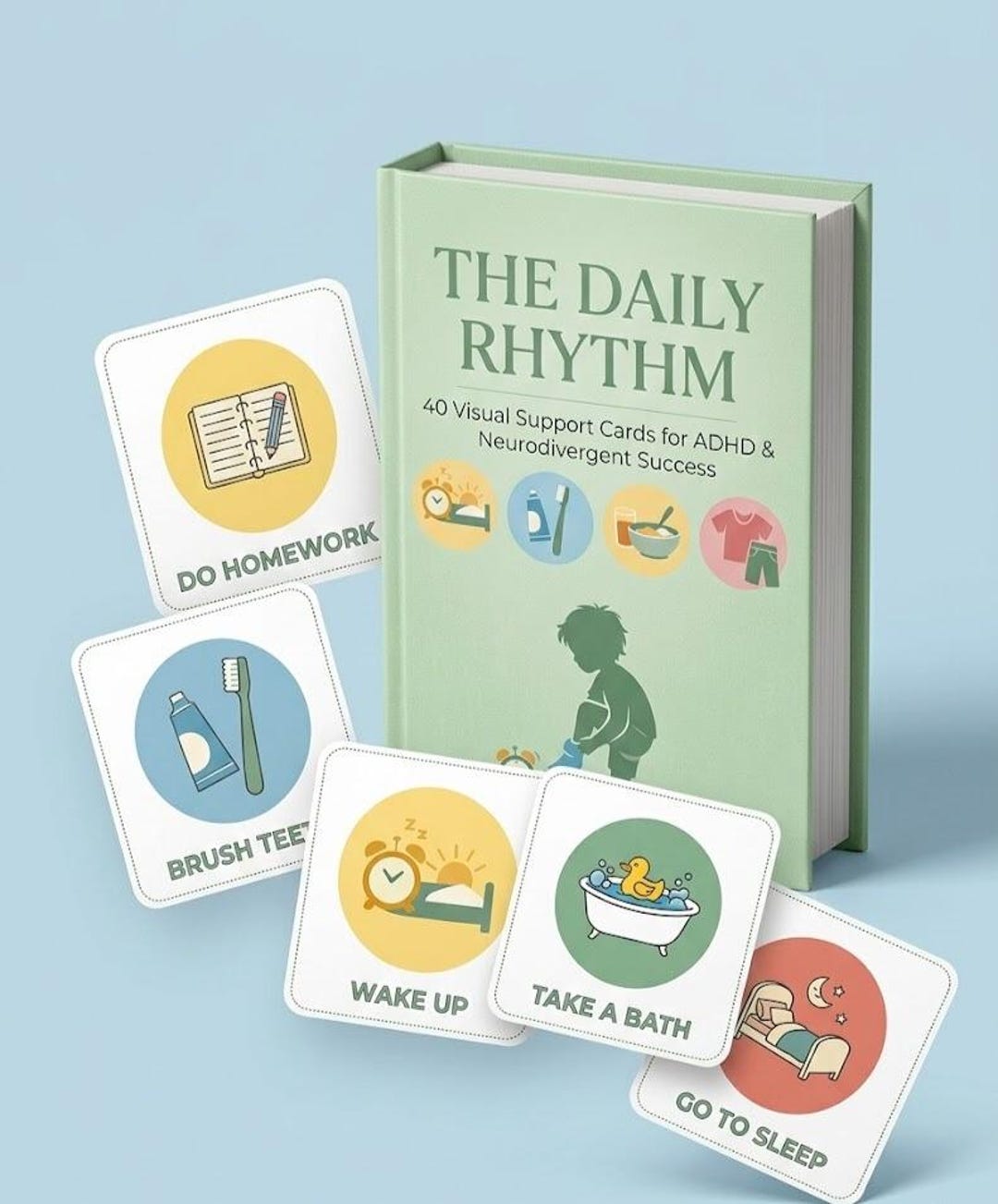ADHD Visual Schedule Cards, Daily Rhythm Routine Flashcards (digital ...