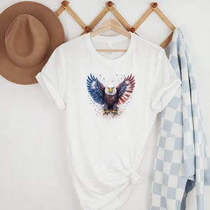 American Flag Bald Eagle T-shirt | Patriotic Vintage Eagle Tee | Soft Cotton Comfort Colors image 5