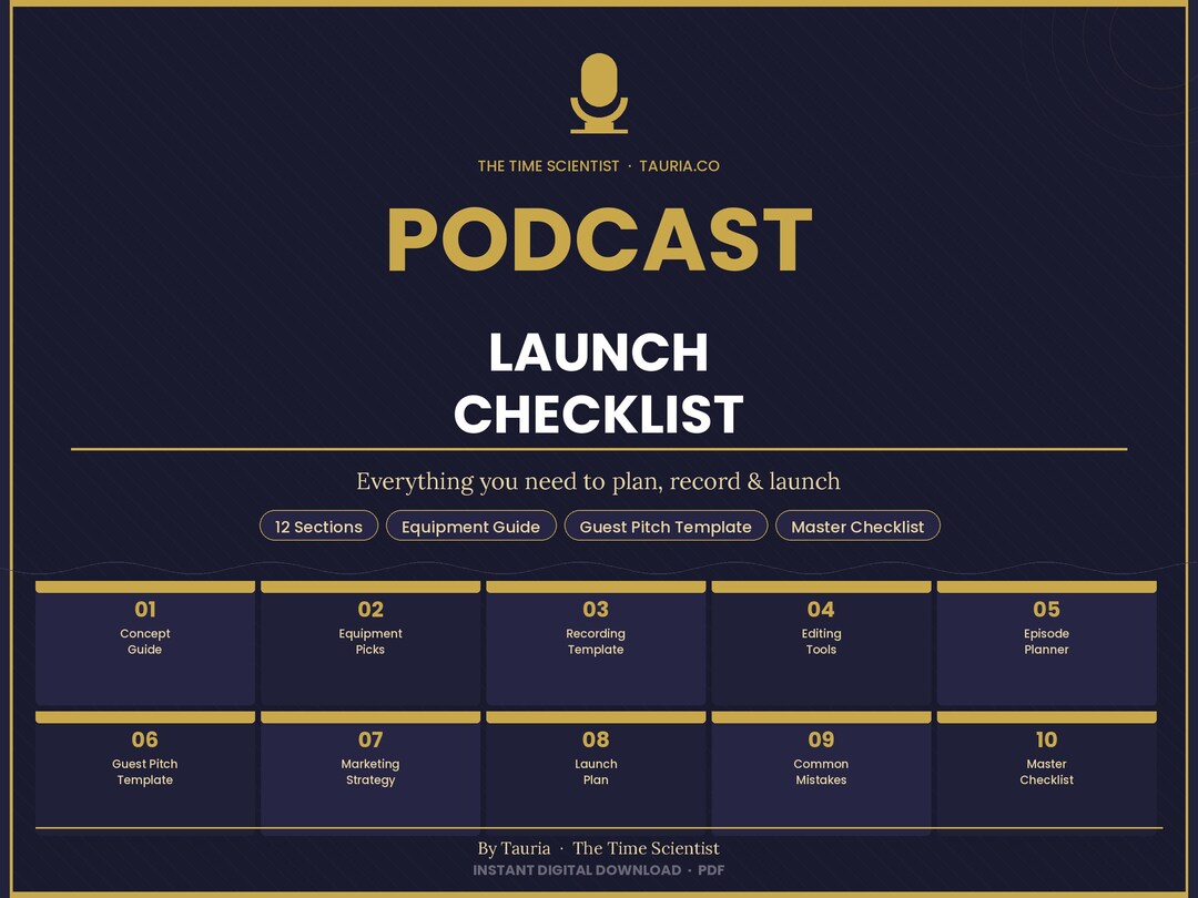 Podcast Launch Checklist | Entrepreneurial Setup Guide (PDF Download ...
