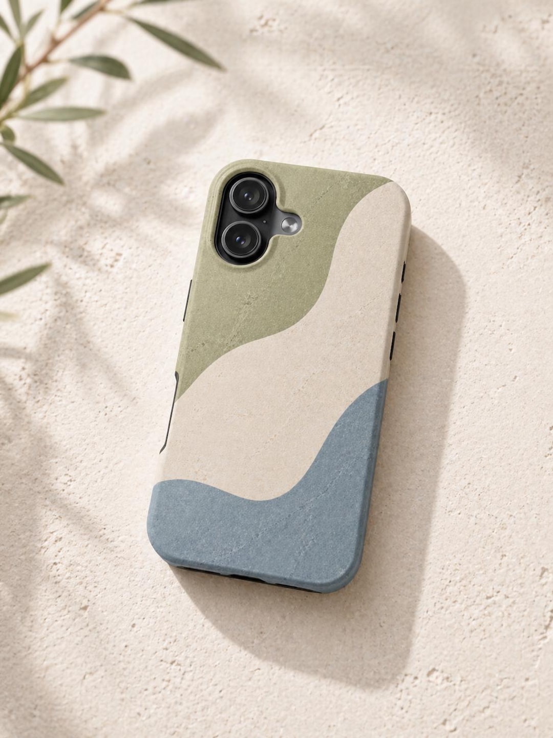 Earthy Colorblock Sage Green Blue Colorblock Phone Case Neutral Aesthetic iPhone Case ...