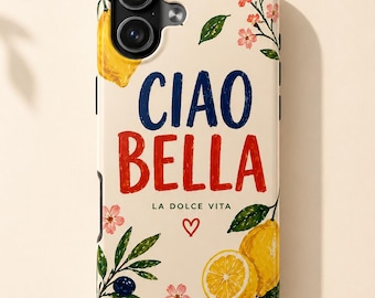 Etui na telefon Ciao Bella Lemon w stylu włoskiego lata, w uroczej śródziemnomorskiej estetyce na iPhone'a