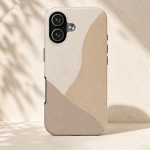 Taupe Gradient Phone Case Neutral Colorblock Case Minimalist Aesthetic iPhone Case Beige Ombre Stone Inspired Cover Modern Soft Neutral Case