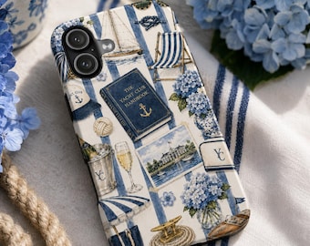 Yacht Club Collection Phone Case Coastal Preppy Hydrangea Nautical iPhone Case Old Money Summer Aesthetic