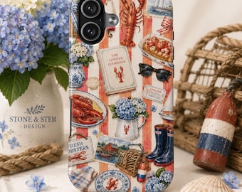 Lobster Festival Club Phone Case Coastal New England Summer Phone Case Nautical Lobster Lover Gift Cape Cod Maine Coastal Aesthetic Case