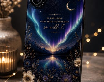 Etui na telefon Celestial Faith Gdyby gwiazdy były stworzone do czczenia, ja też bym to robił Aurora Night Sky Christian etui na iPhone'a