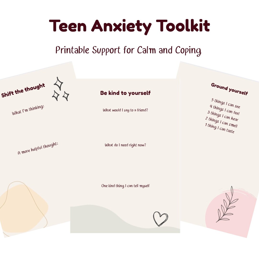 Teen Anxiety Toolkit Printable | Mental Health Workbook for Teens ...