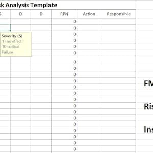 FMEA Template Excel/ Multi Language/ Risk Analysis Tool/ Quality Management/ RPN Calculator/ Instant Download/ Engineering Tool