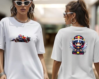 Chibi F1 Racing Shirt, Comfort Colors Formula 1 Graphic Tee, Cute Anime Race Car Driver Tshirt, Red Bull Fan Gift, Oversized Streetwear Shir