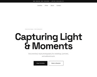 写真家やビジュアルクリエイター向けのShopifyテーマ｜ミニマルなポートフォリオデザイン｜即時ダウンロード