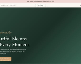 花屋やフラワービジネス向けのShopifyテーマ | エレガントな花柄デザイン | 即時ダウンロード