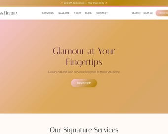 ネイル＆まつげサロン向けShopifyテーマ｜グラマラスなビューティーデザイン｜即時ダウンロード