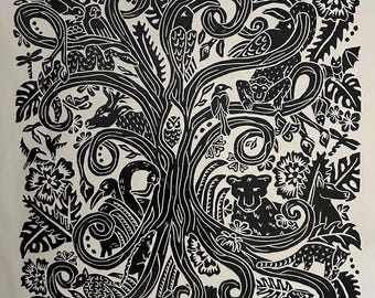 Tree of Life Lino Print (13x13)