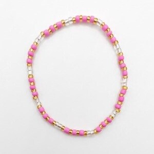 Armband mit rosa Sternenlichtmotiv, transparent und goldfarben, einzigartiges Schmuckstück, minimalistisches Accessoire zum Stapeln, zierlich