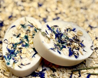 Jabón artesanal de avena y manteca de karité con lavanda