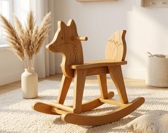 Hölzerne Fuchs Rocker Pläne PDF | DIY Kinder Schaukel Spielzeug | Holzbearbeitungs-Pläne sofort Download