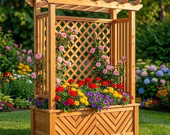 Garten Pflanzgefäß Mit Rankgitter Pläne PDF | DIY Holz Hochbeet Gitter Rankgitter Holzbearbeitung