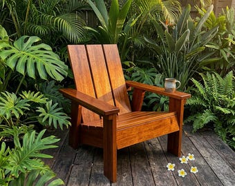 Moderne hölzerne Adirondack Stuhl-Pläne | DIY Outdoor Holz Projekt PDF