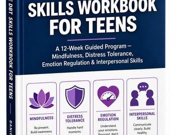 DBT-Fertigkeiten-Übungsbuch für Jugendliche (PDF zum Ausdrucken) | 12-wöchiges geführtes Programm, 84 tägliche Übungen | Emotionsregulation (Digitaler Download)