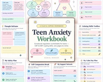 Arbeitsbuch zur Wutbewältigung für Jugendliche (PDF zum Ausdrucken) | Techniken der kognitiven Verhaltenstherapie (KVT) und dialektischen Verhaltenstherapie (DBT) zum Beruhigen, zum Offenbaren und zur Konfliktlösung | Digitaler Download