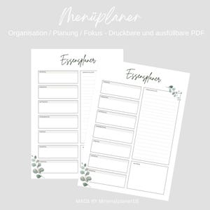 Dein Wochenplaner - Essen einfach organisiert - Minimalistischer Wöchentlicher Essensplan mit Einkaufsliste für Familien, 7 Tage Menüplaner
