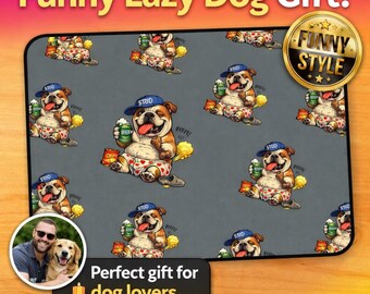 Funny Bulldog Desk Mat, Dog Dude Mouse Pad, Bulldog Lover Gift, Beer Dog Design, Gamer Desk Mat, Funny Pet Lover Gift, Dog Dad Gift