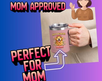 Golden Retriever Mom Mug Cute Dog Mom Coffee Mug Golden Retriever Gift Dog Lover Gift Pet Mom Cup Insulated Mug