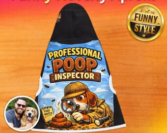 Funny Dog Hoodie Professional Poop Inspector, Dog Lover Pet Hoodie, Funny Pet Clothes, Dog Owner Gift, Cute Puppy Hoodie, Dog Outfit