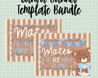 Editable Bear Birthday Banner Template (Digital Download)