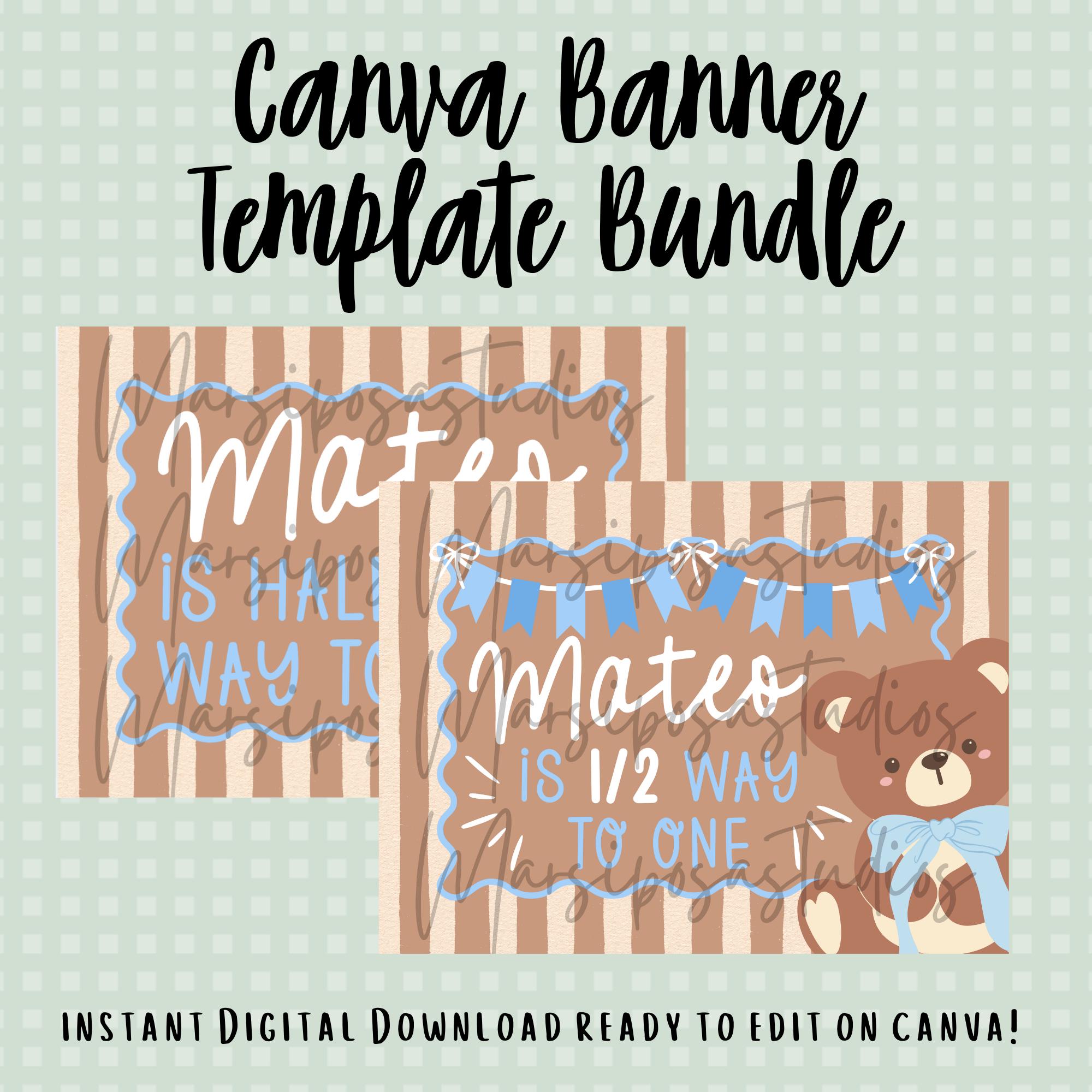 Editable Bear Birthday Banner Template (digital Download) - Etsy