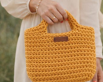 Patron de sac au crochet PDF | Sac fourre-tout structuré au point de mousse | Téléchargement instantané | Sac à main pour débutant au crochet | Patron de sac à main en fil de coton