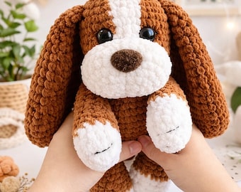 Amigurumi Floppy EAR Puppy — Patron complet au crochet PDF 4 variations de couleurs | Nombre de points complet | Téléchargement instantané