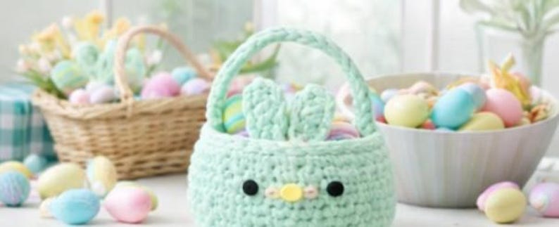 Crochet Bunny Basket Pattern | Easter Amigurumi DIY (PDF Download) - Etsy