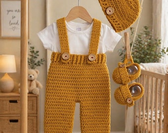 Patron de salopette pour bébé au crochet PDF | eBook | Cadeau baby shower à téléchargement immédiat pour les débutants