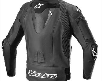 Giacca in pelle Alpinestars Missile Ignition V2 da uomo – Giacca da moto da corsa con protezioni CE, tuta da motociclista sportiva di alta qualità, abbigliamento da moto