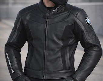 Men's BMW Motorrad Leather Motorcycle Jacket with CE Armor – Sport Fit Biker Gear