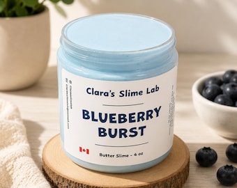 Blueberry Burst Butter Slime, Handmade, Sensory Play