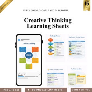 Kids Creative Thinking Learning Sheets PNG PDF Brain Teaser Problem Solving Activity Critical Mindset Logic School Homeschool Tool Kit