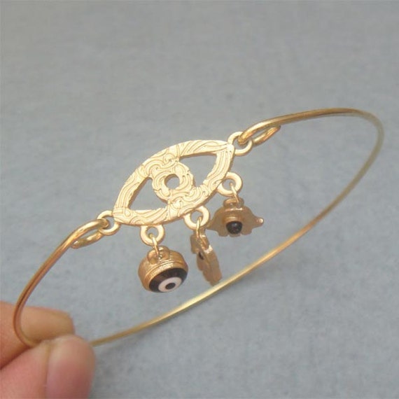 Items similar to Evil Eye Bangle Bracelet Style 3 on Etsy