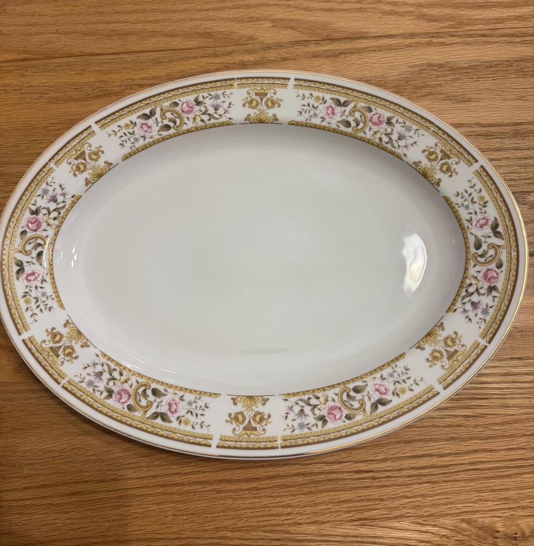 Wallace Heritage Daphne Pattern Oval Serving Platter With Floral and ...