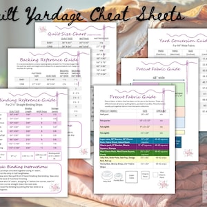Quilt Fabric Yardage Cheat Sheet | Printable Quilting Reference | Jelly Roll & PreCut Conversion Charts