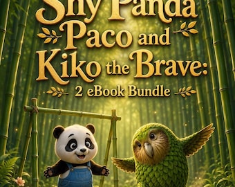Childrens Book PDF, Printable Storybook for Kids, Shy Panda Paco Kiko the Brave eBook Bundle, Digital Download Bedtime Stories Age 2-6