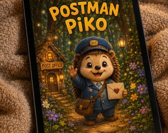 Postman Piko Childrens Ebook PDF | Printable Kids Storybook Age 2-6 | Digital Download Childrens Book | Bedtime Story Bird Animals