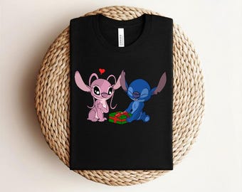 Stitch and Angel Tee,Disney Stitch Shirt, Valentine Couple Gift, Lilo and Stitch Tee, Disney Vacation Shirt, Cute Graphic Tee