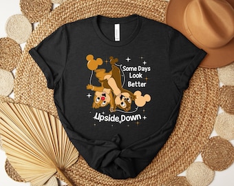 Funny Chip And Dale Shirt,Some Days Look Better Upside Down,Chip n Dale Magic Kingdom Castle Shirt,Mickey Balloon Tee