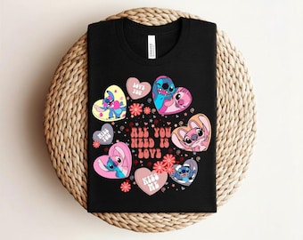 Stitch and Angel Tee,Disney Stitch Shirt, Valentine Couple Gift, Lilo and Stitch Tee, Disney Vacation Shirt, Cute Graphic Tee