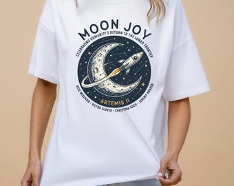Moon Joy Artemis II Shirt,Retro Space Tee Humanity Returns to the Moon Gift