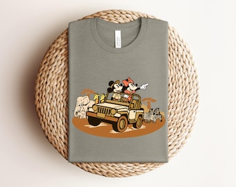 Mickey and Minnie Safari Jeep Shirt | Animal Kingdom Adventure Tee | Disney Safari Trip Shirt
