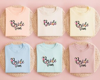 Chemises de la mariée de l'équipe, chemise de la mariée, chemises EVJF, chemises de demoiselle d'honneur, cadeau de proposition de demoiselle d'honneur, chemises EVJF, chemise Squad